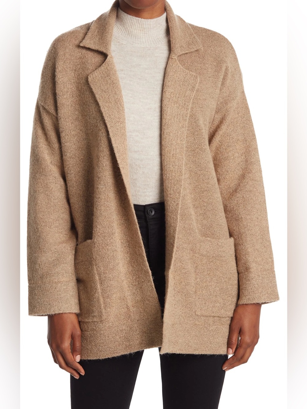 Thread & Supply Open-Front Cardigan Sweater Camel Brown Size Small Fall Layering